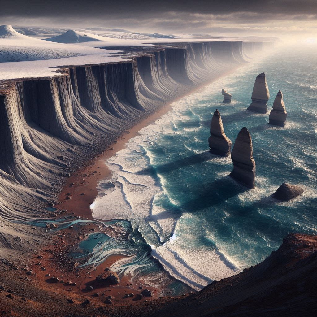 This image has an empty alt attribute; its file name is a-photo-realistic-image-of-a-martian-shoreline-with-viking-era-colors-a-stormy-ocean-with-blue-grey-water-four-seastacks-like-the-four-apostles-in-southeastern-australia-a-sloping-rocky-.jpg